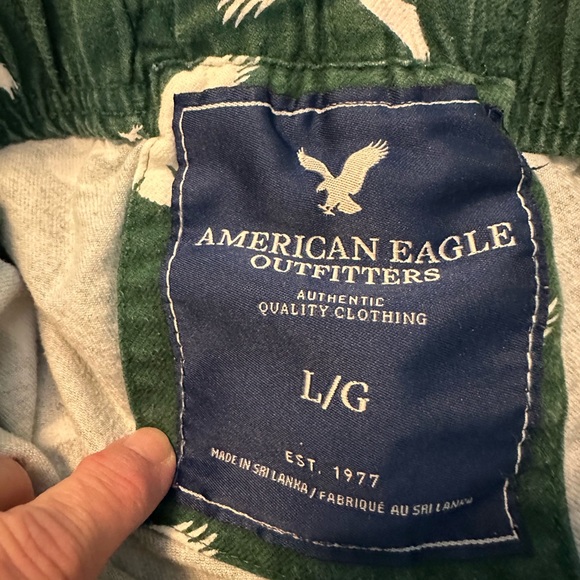 American Eagle Outfitters Men's  Pajama Bottoms - Green with White Birds - Picture 2 of 4